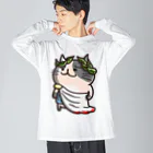 ひよこ男爵とまだむにゃんのにゃえさる (まだむにゃん) ビッグシルエットロングスリーブTシャツ