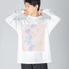 Sakusakusanのざっくりマーブル ビッグシルエットロングスリーブTシャツ