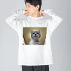 Vegeta_cat22の保護猫ベジータ　神 ビッグシルエットロングスリーブTシャツ