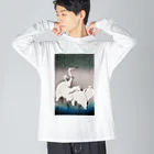 MUGEN ARTの小原古邨　雪中群鷺（白鷺の群れ）日本のアートTシャツ＆グッズ Big Long Sleeve T-Shirt