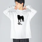 bow and arrow のパグ犬 Big Long Sleeve T-Shirt