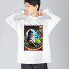 saayaan＠succulent_artistの青色の髪の多肉ショップの店員と蝶 Big Long Sleeve T-Shirt