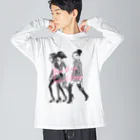 イラストレーターこたけゆか 公式オリジナルグッズのHEY LADIES!  ビッグシルエットロングスリーブTシャツ