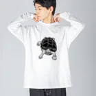 PADKA（ぱだか）のクサガメ Smiley Boggie ビッグシルエットロングスリーブTシャツ