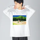 ささきあなごのぞうのおやこ ビッグシルエットロングスリーブTシャツ