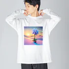 yukimiriumの雪原の雪花 ビッグシルエットロングスリーブTシャツ