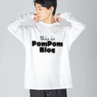 mf@PomPomBlogのMutant Pom Pom Blog Logo ビッグシルエットロングスリーブTシャツ
