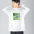 蛍石のhydrangeas ビッグシルエットロングスリーブTシャツ