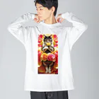 ukeroのフラワーキャット077 Big Long Sleeve T-Shirt