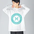 Yuko’ｓ Galleryの12星座キーフレーズ&パワーカラー～うお座～ / 12 zodiac key phrase & power colour - Pisces - ビッグシルエットロングスリーブTシャツ