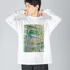 なすこのクレヨンエレベーター、緑と黄色 Big Long Sleeve T-Shirt