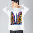 GALLERY misutawoのニューヨーク ブロードウェイの喧騒 Big Long Sleeve T-Shirt