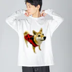 柴犬おかゆのグッズ販売店のてんとうむし　おかゆ ビッグシルエットロングスリーブTシャツ