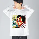 じゃぱにぃずぴぃぽぅの市川鰕蔵の碓井の荒太郎定光 ビッグシルエットロングスリーブTシャツ