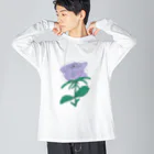 サラスシのmy ROSE パープル Big Long Sleeve T-Shirt