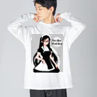 Jimiko Maiden (ジミコメイデン)の 【Jimiko Maiden】困り顔メイド Big Long Sleeve T-Shirt