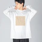 🍩tarojiro(たろじろ) shop🍩のCOLORFUL POPCORN MONSTERS by AI模様 Big Long Sleeve T-Shirt