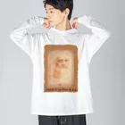 アニマル四字熟語のレオナルド・ダ・ヴィンチ　絵画アートシリーズ　自画像 Big Long Sleeve T-Shirt