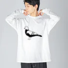 chicodeza by suzuriの鳩のシルエット Big Long Sleeve T-Shirt