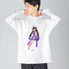 IKUSEN🍆テディアのせんちゃん水着姿 ビッグシルエットロングスリーブTシャツ