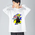 宇寅。の刀と猛禽類イメージのドラゴン Big Long Sleeve T-Shirt