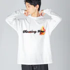 ArayashikI_Japanの炎-Blazing Fire-【淡色系アパレル】 Big Long Sleeve T-Shirt