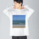 でおきしりぼ子の実験室の夏の日ー海バージョン ビッグシルエットロングスリーブTシャツ