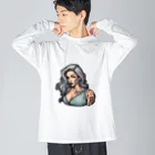 streetsnapのUrban Inked Chic、片面プリントTシャツ、期間限定 ビッグシルエットロングスリーブTシャツ