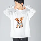 Vasetti_pressのパーカーを着ているワンちゃん Big Long Sleeve T-Shirt