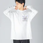 れいにゃん堂&れいにゃあ～と😺のチョークアートの白猫[Magao Neko] ビッグシルエットロングスリーブTシャツ