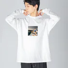 manopinoのおしゃれな街！サントリーニ島 Big Long Sleeve T-Shirt