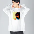 クリエイティブ ショップのアフロヘアーのファンキーな女性 Big Long Sleeve T-Shirt