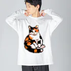 スタートライフ！のトリコロールドットキャット ビッグシルエットロングスリーブTシャツ