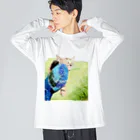 コハクの猫のコハクと編みぐるみ Big Long Sleeve T-Shirt