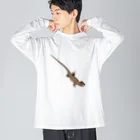 桃くるみSHOPのリアルカナヘビちゃん Big Long Sleeve T-Shirt