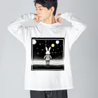 kota.の宇宙のうさぎ ビッグシルエットロングスリーブTシャツ