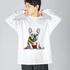 Frenchie-Rasta DoggのFrenchie-Rasta Dogg ビッグシルエットロングスリーブTシャツ