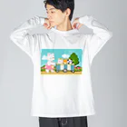 アプリコワークスのくまちゃん・みんなでお散歩 ビッグシルエットロングスリーブTシャツ