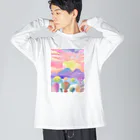 rapasuの夕やけ小やけ ビッグシルエットロングスリーブTシャツ