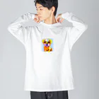 dogcatanimalの可愛いマルチーズグッズ ビッグシルエットロングスリーブTシャツ