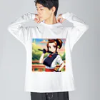 🎨デザイン宮殿🛍️の猫系美少女 Big Long Sleeve T-Shirt