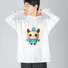 tamagonokoのカンフードッグくん ビッグシルエットロングスリーブTシャツ