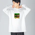 tinker_bellのぽんぽこタヌキのピクセルアドベンチャー ビッグシルエットロングスリーブTシャツ