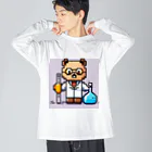 ネコピコshopの科学者猫 ビッグシルエットロングスリーブTシャツ