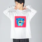 hoshi_pの鼻からしゃぼんクマっち ビッグシルエットロングスリーブTシャツ