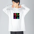 はなびのネオンのねこちゃん Big Long Sleeve T-Shirt