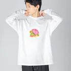 udのかわいいカメのイラストグッズ ビッグシルエットロングスリーブTシャツ