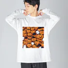 カツヒサ☆のハロウィン　かぼちゃグッズ ビッグシルエットロングスリーブTシャツ