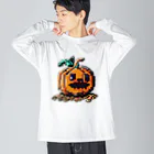 朱音琴音のドット絵のハロウィンかぼちゃのおばけ Big Long Sleeve T-Shirt