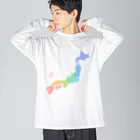 いぬのあしあとのJAPANドット絵カラー Big Long Sleeve T-Shirt